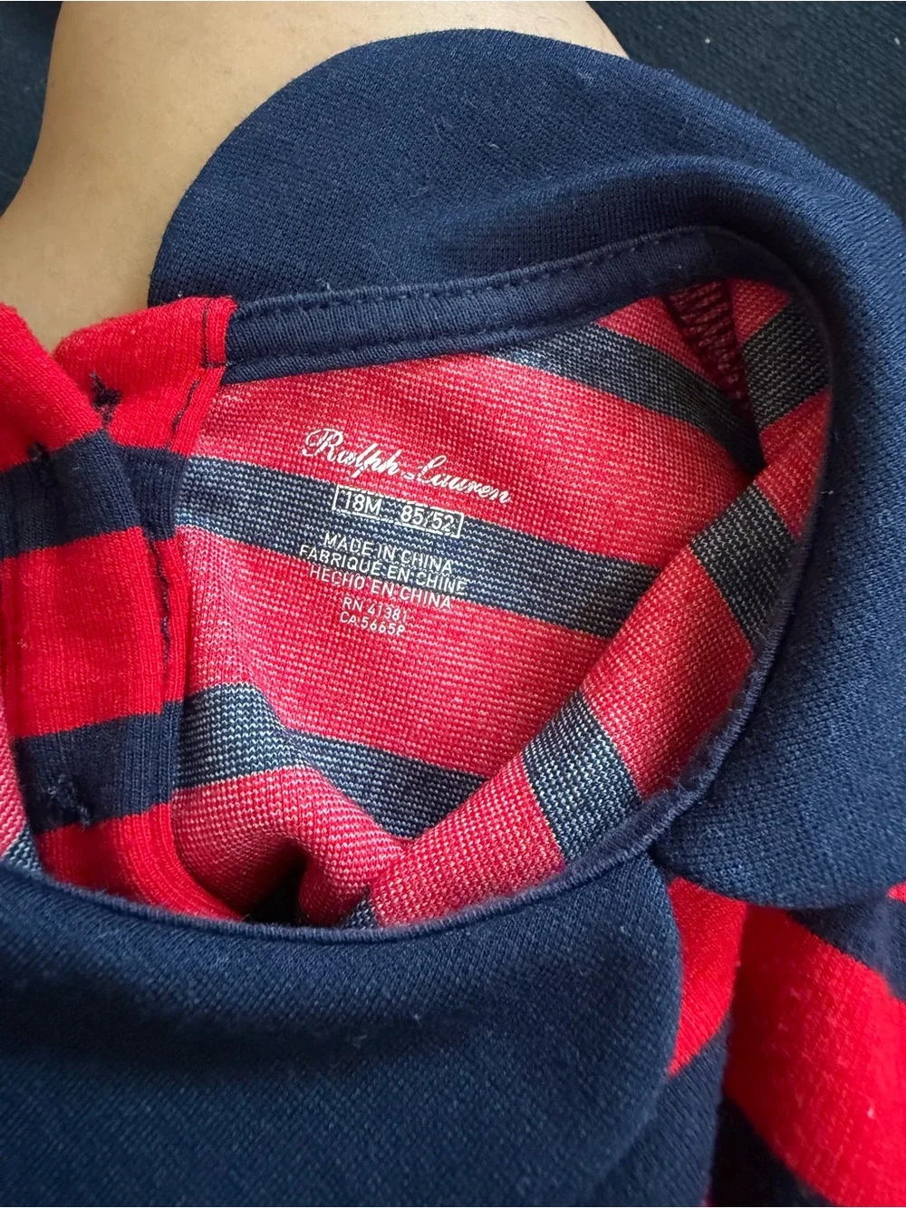 Ralph Lauren Red and Navy Striped Polo Dress